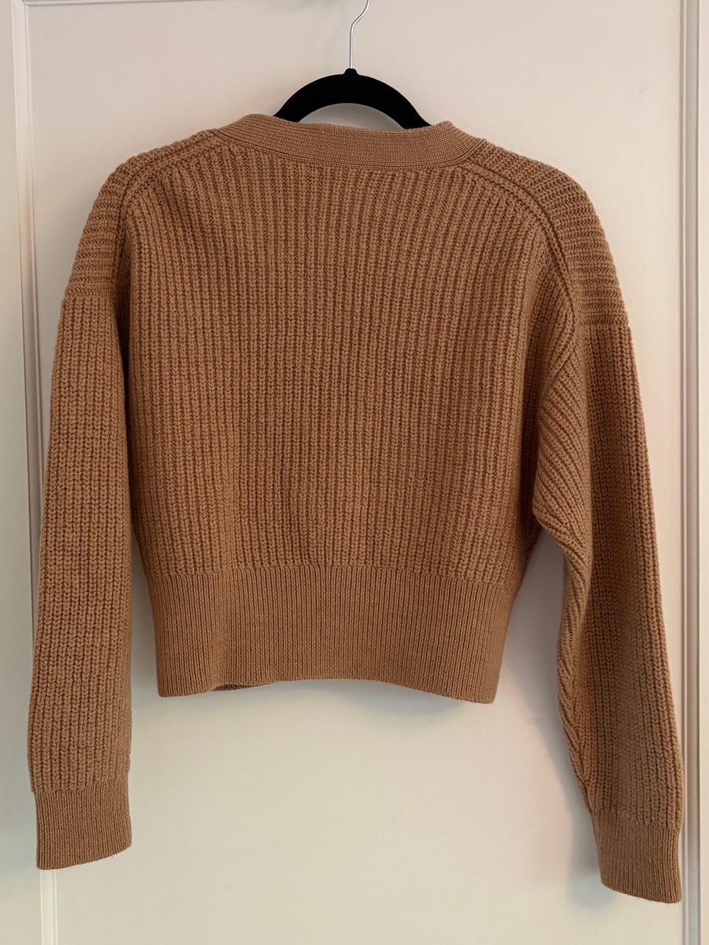 Babaton Cropped V-Neck Cardigan in Camel - Picture 4 of 5